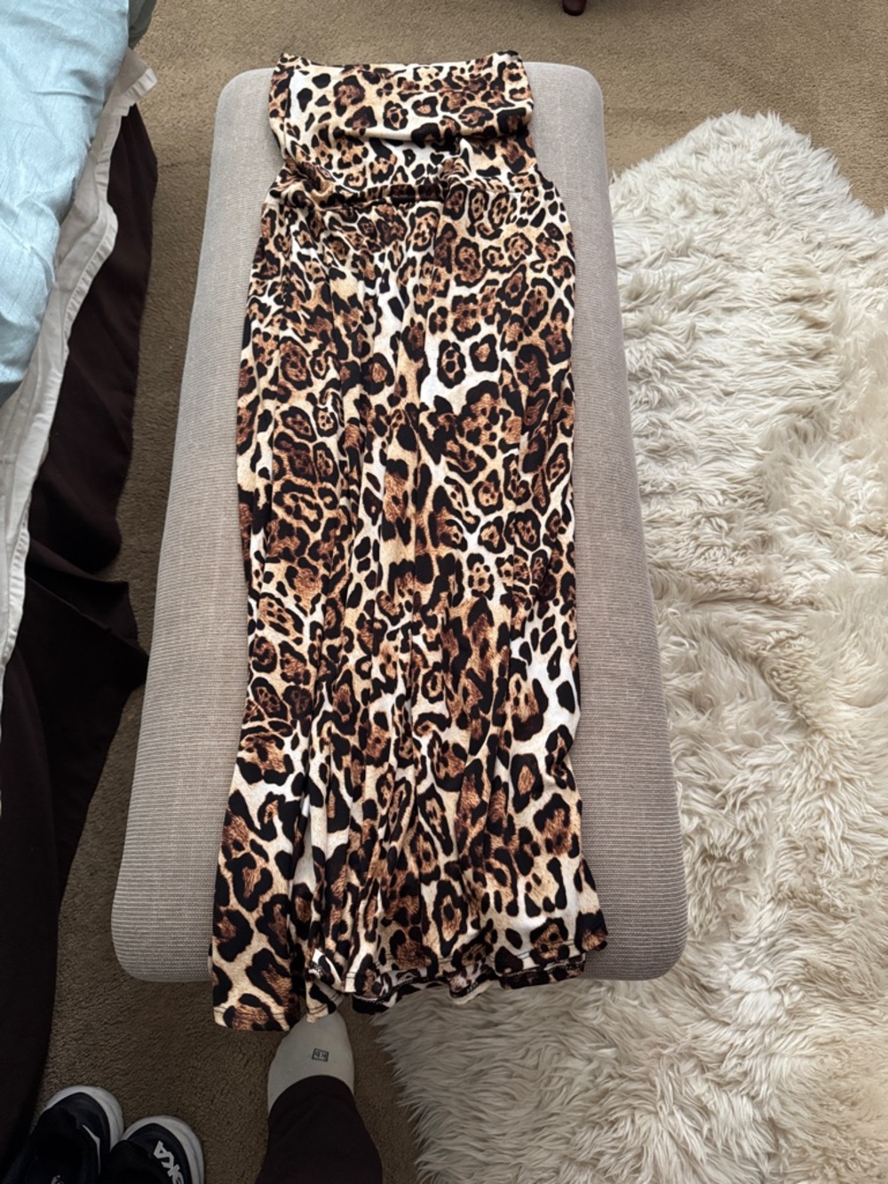 Leopard Print Maxi Skirt - Brown/Black/White